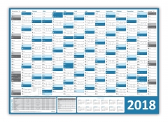 XL Classic Wandkalender 2018 blau