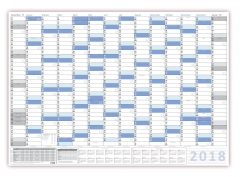 XXL Abwischbarer Wandkalender 2018 blau