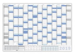 XXL Abwischbarer Wandkalender 2019 blau