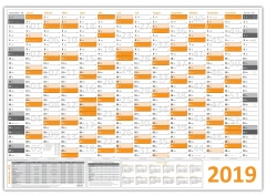 XL Classic Wandkalender 2019 orange