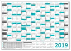 XL Classic Wandkalender 2019 t�rkis