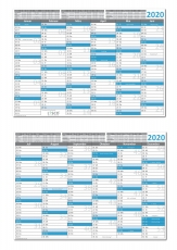 Tafelkalender 2020 DIN A4 Blau
