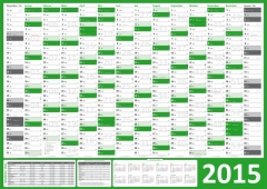 XL Classic Wandkalender 2015 gr�n