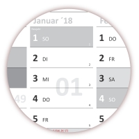 XL Classic2 Wandkalender 2018 grau