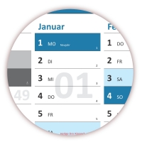 XL Classic Wandkalender 2018 blau