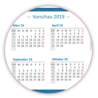 XL Classic Wandkalender 2018 blau