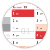 XXL Classic-2 Wandkalender 2018 rot