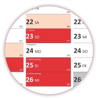 XXL Classic-2 Wandkalender 2018 rot