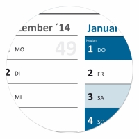 XXL Classic-2 Wandkalender 2017 blau