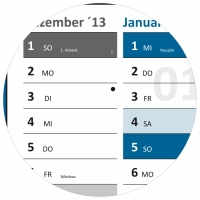XL Classic Wandkalender 2017 blau