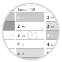 XXL Classic-2 Wandkalender 2019 grau
