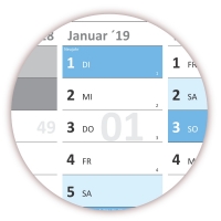 XXL Classic-2 Wandkalender 2019 blau