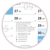 XXL Classic-2 Wandkalender 2019 blau