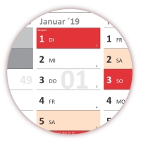 XXL Classic-2 Wandkalender 2019 rot