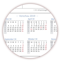 XXL Abwischbarer Wandkalender 2018 blau