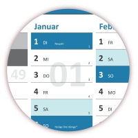 XL Classic Wandkalender 2019 blau