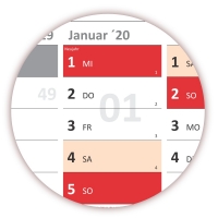 XXL Classic-2 Wandkalender 2020 rot