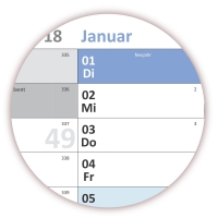 XXL Abwischbarer Wandkalender 2019 blau