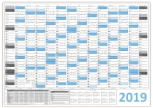 XXL Classic Wandkalender 2019 hellblau