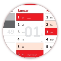 XXL Classic Wandkalender 2019 rot