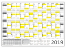 XL Classic Wandkalender 2019 gelb
