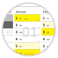 XL Classic Wandkalender 2019 gelb