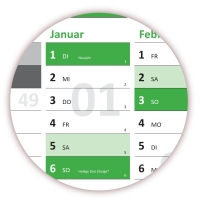 XL Classic Wandkalender 2019 gr�n