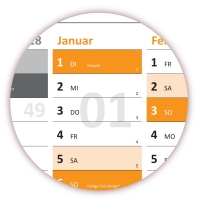 XL Classic Wandkalender 2019 orange