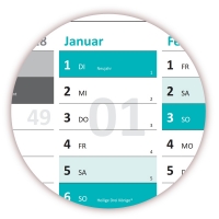 XL Classic Wandkalender 2019 t�rkis