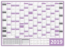 XL Classic Wandkalender 2019 Violett