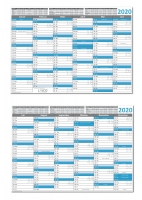 Tafelkalender 2020 DIN A3 Blau