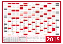 XXL Classic Wandkalender 2015 rot