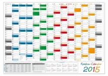 XL Classic Wandkalender 2015 rainbow